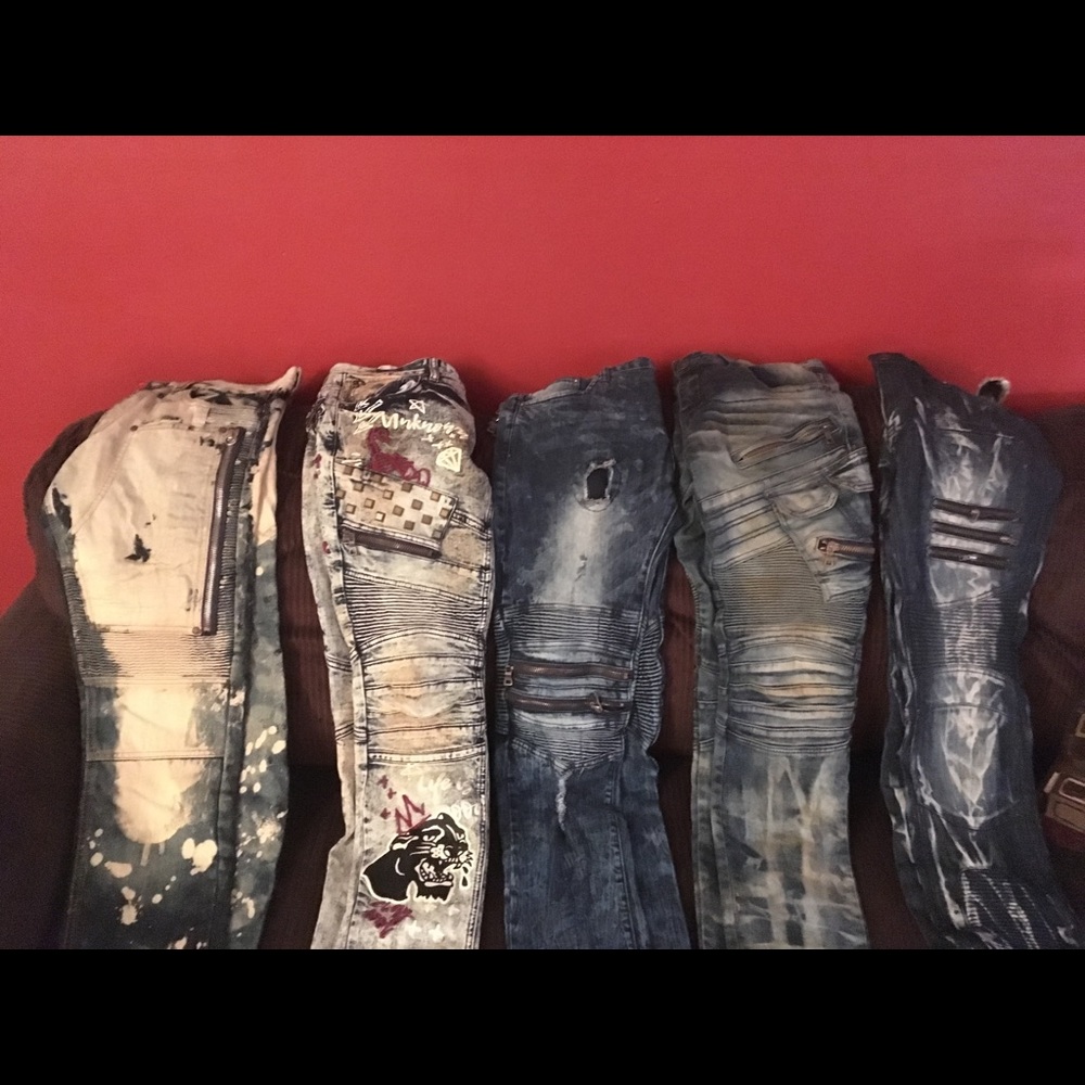Many biker jeans
